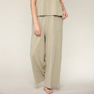 NWT Filsofia 30's Cotton Wide Leg Pants in Olive